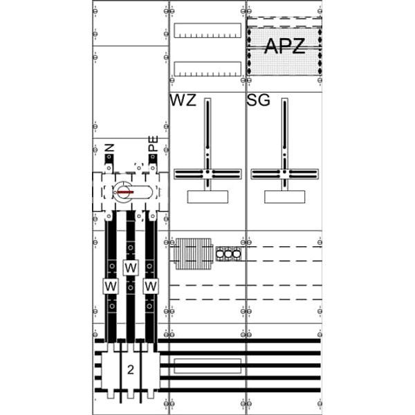 WF39KK53 9RE 3FB Complete panel according to FNN In 250A with three-point fastening image 2