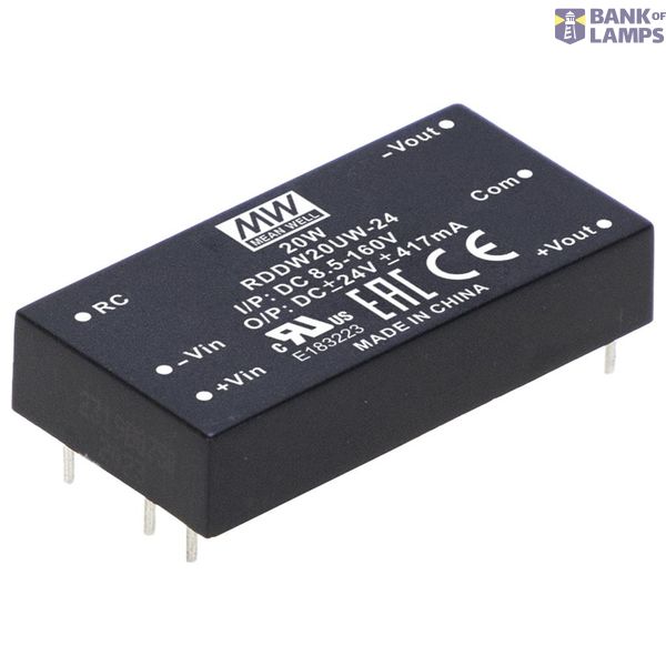 Mean Well RDDW20UW-15 DC/DC converter, print 667 mA 20 W Number of outputs: 2 x Contents 1 piece. image 1