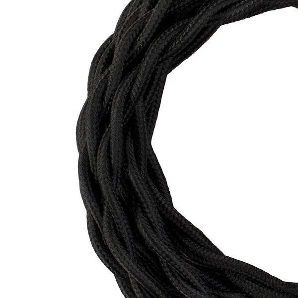 Textile Cable Twisted 2C Black 3m image 1