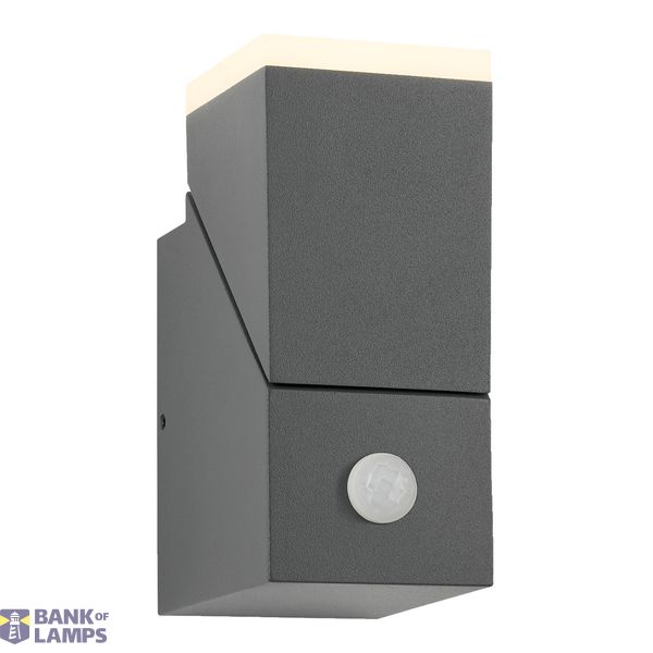 Evo LED Square Up PIR 8W 400lm 3000K IP54 anthracite image 1