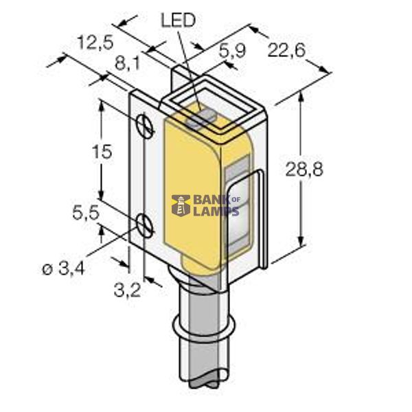 Photoelectric Sensor Diffuse Mode Sensor with Fixed-Field Background Suppression   Q12RB6FF15CR image 1
