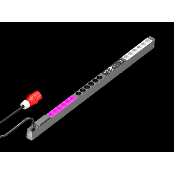 PDU metered, 16A/400V, 3~,CEE 7/3: 18 x earthing-pin image 2
