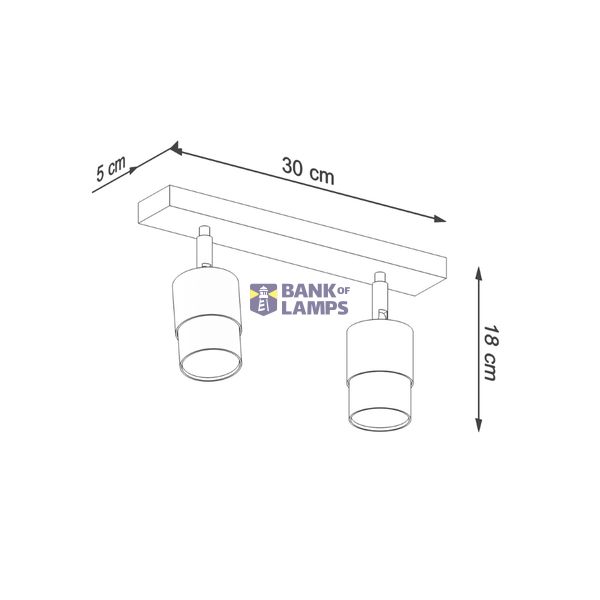 CEILING LAMP NERO 2 BLACK/GOLD GU10 2X40W IP20 image 3
