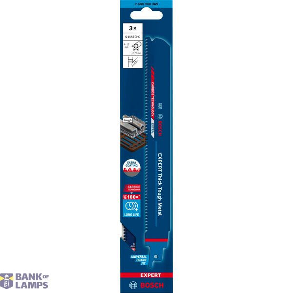 EXPERT Thick Tough Metal S1155CHC Reciprocating Saw Blade 3-pc image 2