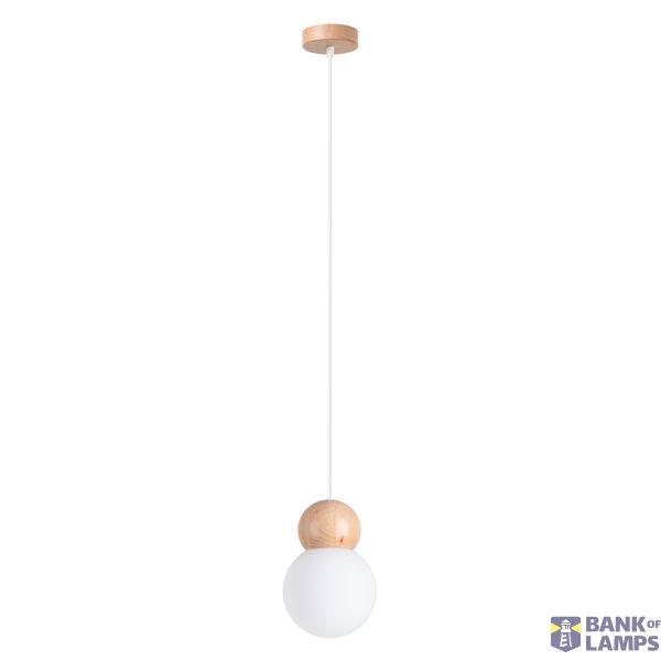 Pendant lamp PEKKA 1 white/natural wood image 3