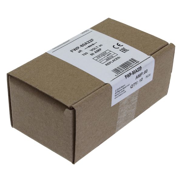 Fuse-link, high speed, 80 A, AC 700 V, 22 x 58 mm, aR, UL image 19