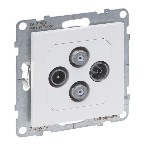 TV-R-SAT-SAT MALE STAR 2 CABLES WHITE image 1