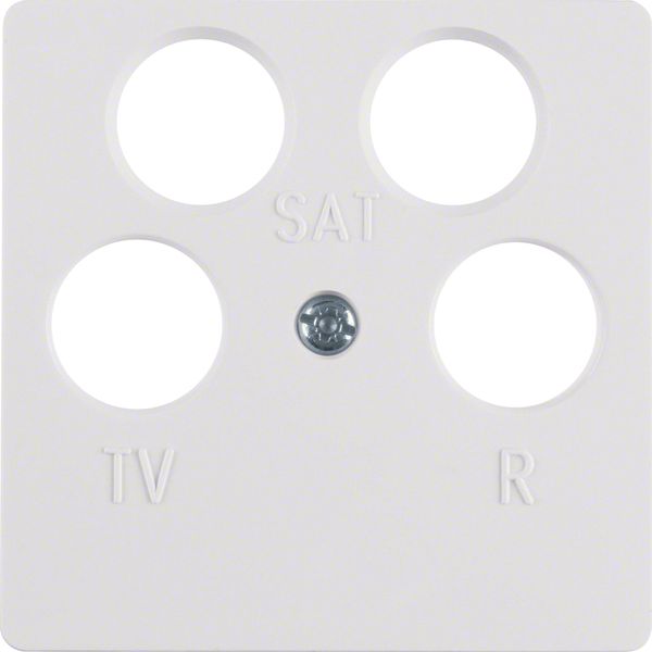 Central plate for aerial soc. 4hole (Ankaro), com-tech, p. white gloss image 1