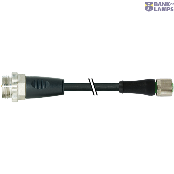 7/8" male 0° / M12 Power female 0° L-cod. PUR 5x1.5 bk 35m image 1