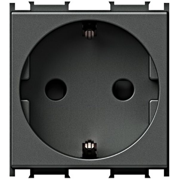 Socket with child protection, anthracite image 1