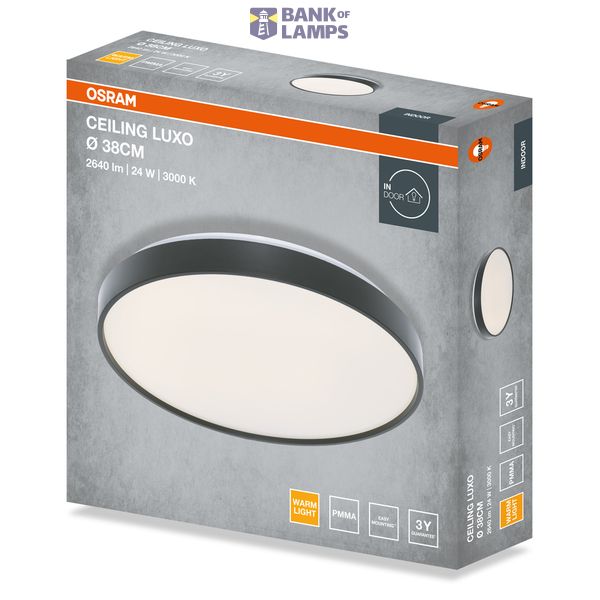 CEILING LUXO 24W 830 IP20 BK OSRAM image 2