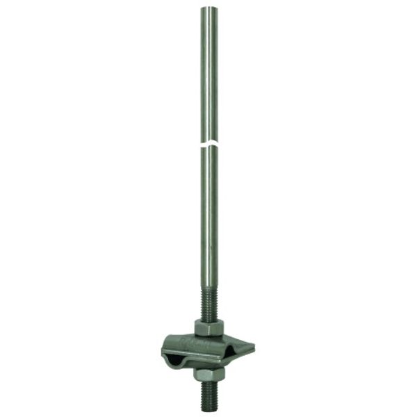 Air-termination rod StSt L 1000mm w. MV clamp StSt f. Rd 8-10mm image 1