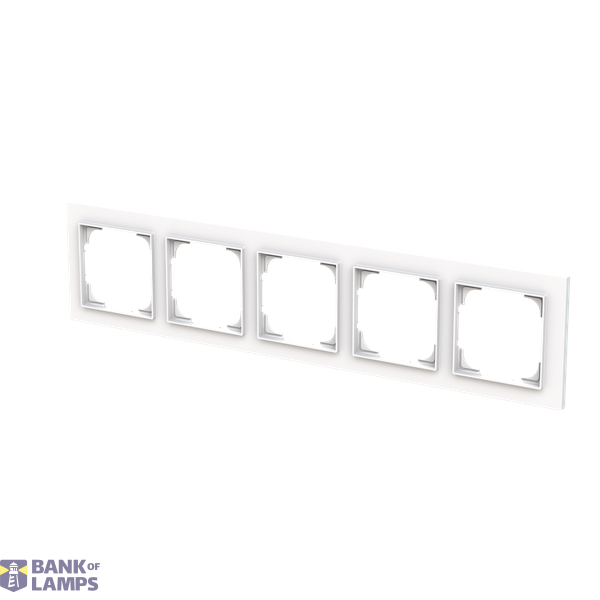 Cover frame 5-gang(s) studio white - Busch-art linear image 2
