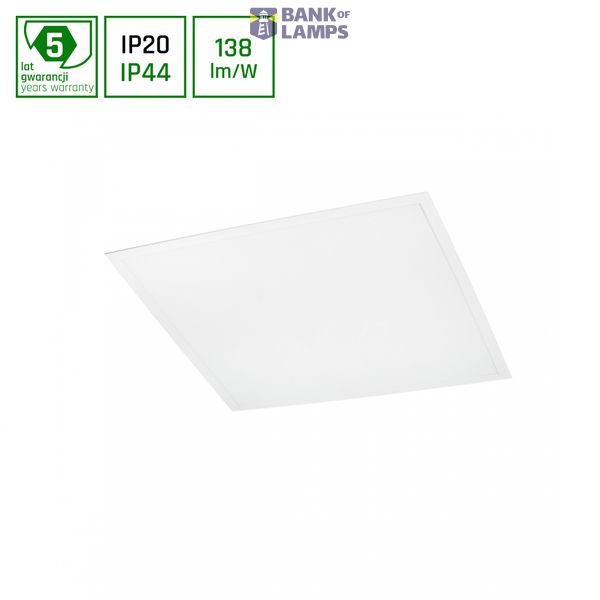 ALGINE PANEL BACKLIGHT 40W CW 230V  120deg IP44 600x600x26 WHITE 5Y WARRANTY RECESSED DALI image 1