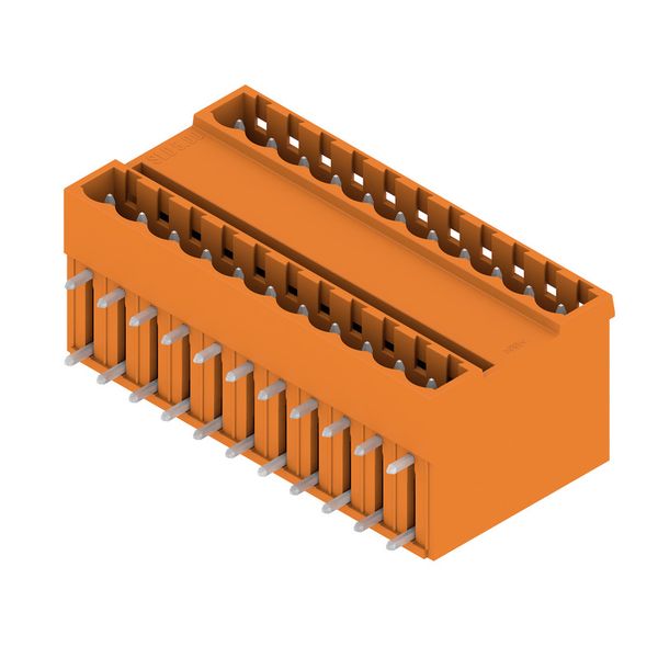 PCB plug-in connector, male header, closed side, THT solder connection, 5.00 mm, Number of poles: 22, 90°, Solder pin length (l): 3.2 mm, tinned, orange, Box image 2