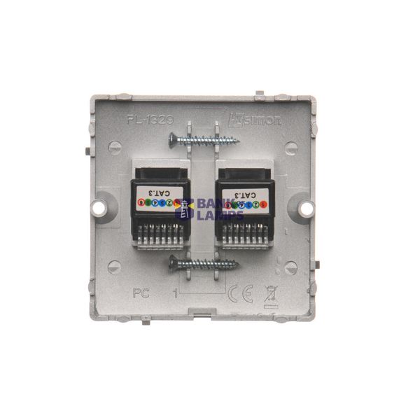 Socket outlet with earthing and shutters, satin, metallized, 16A image 1