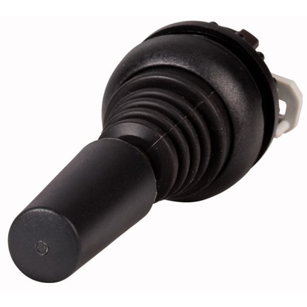 M22S-WJ2V Joystick, with one operating point per operating direction, With plastic shaft, 2 positions, Bezel: black, momentary, Vertical image 1