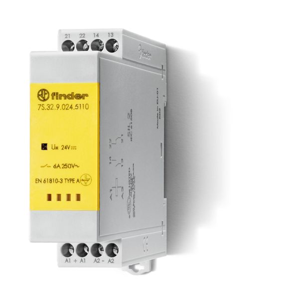 Mod.relay forcibly guided contacts 22,5mm/6A 230VAC 1NO+1NC/AgNi+Au (7S.32.8.230.5110) image 3