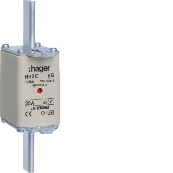 NH fuse NH2C gG 500V 25A central indic. image 1