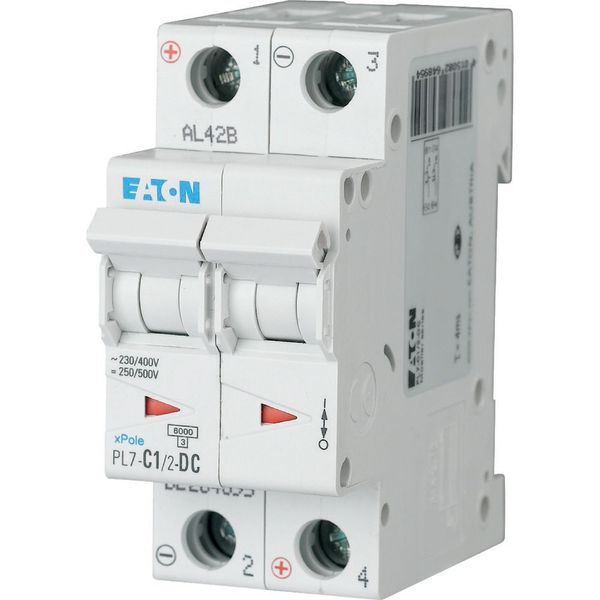 PL7-C1/2-DC Miniature circuit breaker (MCB), 1 A, 2p, characteristic: C, DC image 3