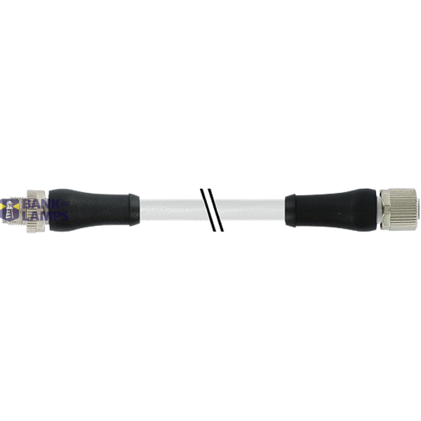 M12 Power male 0° / female 0° L-cod. PUR 5x1.5 gy UL/CSA+drag ch. 6.0m image 1
