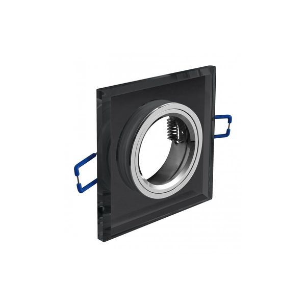 Spot luminaire housing BRILLANTE, IP20, glass, square, black image 1