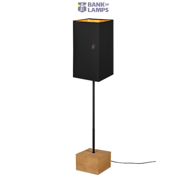 Woody floor lamp E27 wood/black image 1