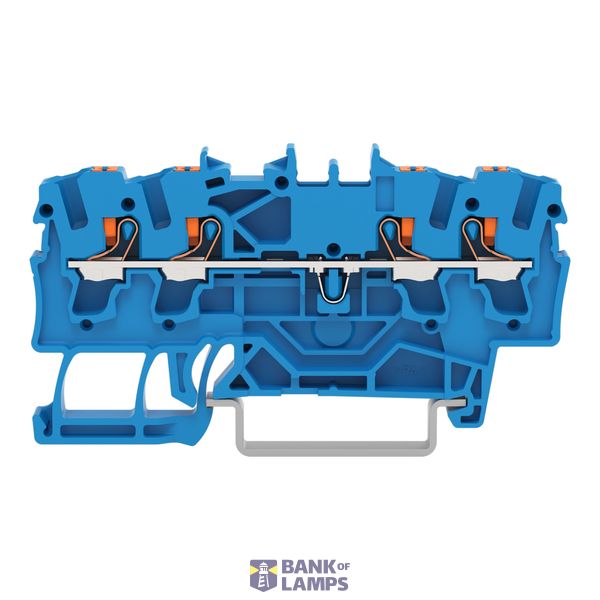 4-conductor through terminal block with push-button 2.5 mm² blue image 3