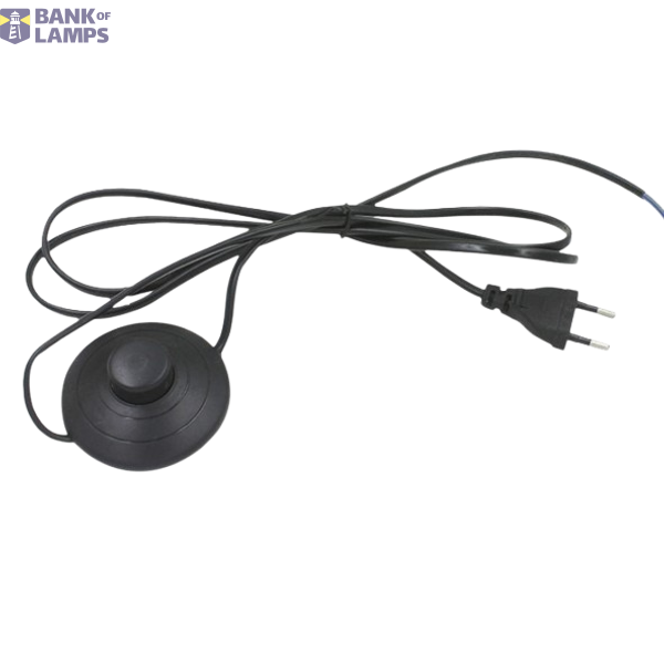 Flat cable 3m, 2* 0,75 mm² with foot switch and EU plug, black image 1