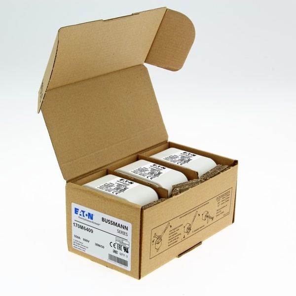 Fuse-link, high speed, 800 A, AC 1250 V, 2 x size 3, 74 x 177 x 95 mm, aR, IEC, single indicator image 1
