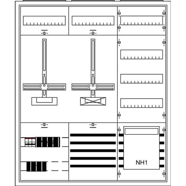 KS4215 Measurement and metering transformer cabinet, Field width: 3, Rows: 40, 950 mm x 800 mm x 215 mm, Isolated (Class II), IP31 image 5