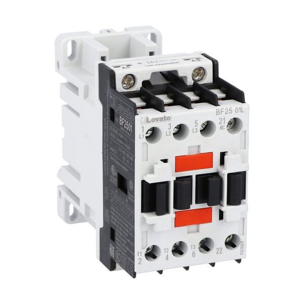 Three-pole contactor, IEC operating current Ie (AC3) = 25A, DC coil low consumption, 24VDC, 1NC auxiliary contact image 1