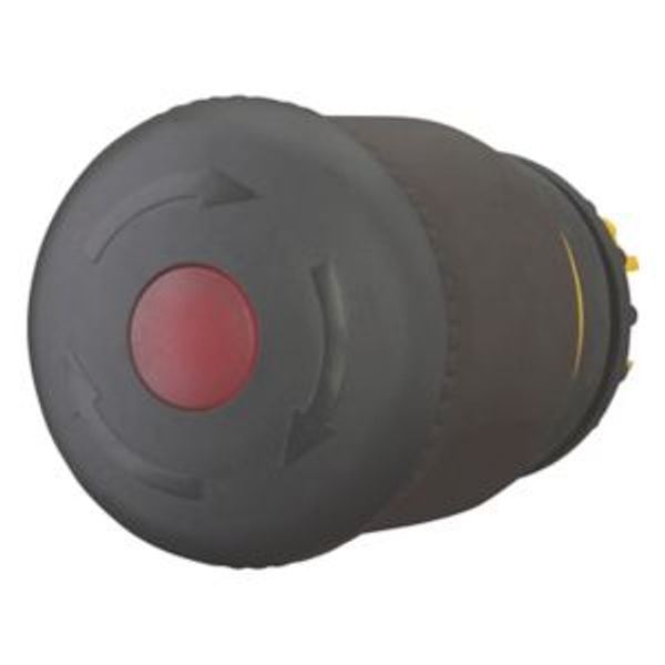 M22S-PVLT HALT/STOP-Button, RMQ-Titan, Mushroom-shaped, 38 mm, Illuminated with LED element, Turn-to-release function, Black, yellow, RAL 9005 image 2