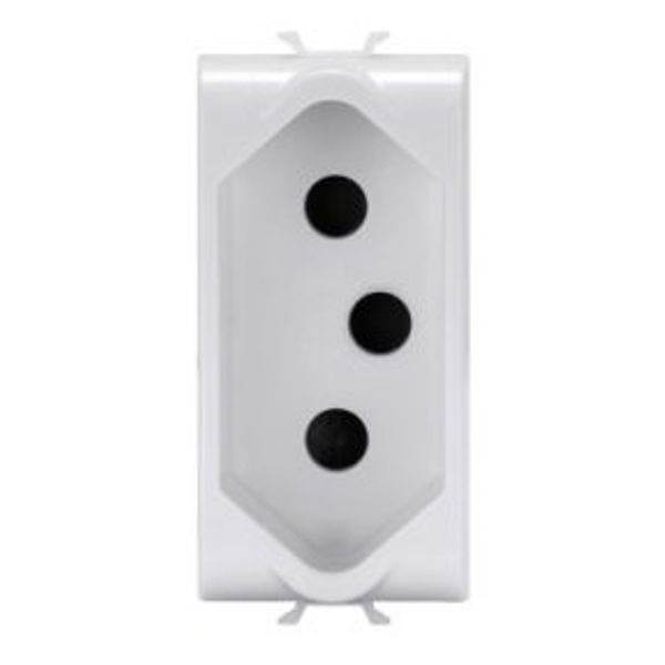 SOUTH AFRICAN STANDARD SOCKET-OUTLET - 250V ac - 2P+E 16A - 1 MODULE - SATIN WHITE - CHORUSMART image 1