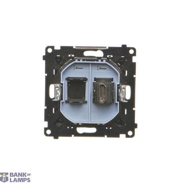 Double socket outlet without earthing, 16A, white image 1
