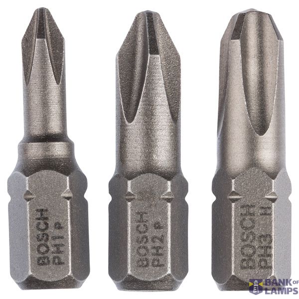 3-piece screwdriver bit set, Extra Hard version (PH) PH1; PH2; PH3; 25 mm image 1