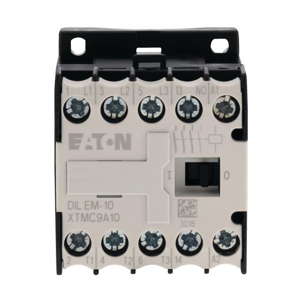 DILEM-10(115V60HZ) Contactor, 115V 60 Hz, 3 pole, 380 V 400 V, 4 kW, Contacts N/O = Normally open= 1 N/O, Screw terminals, AC operation image 1