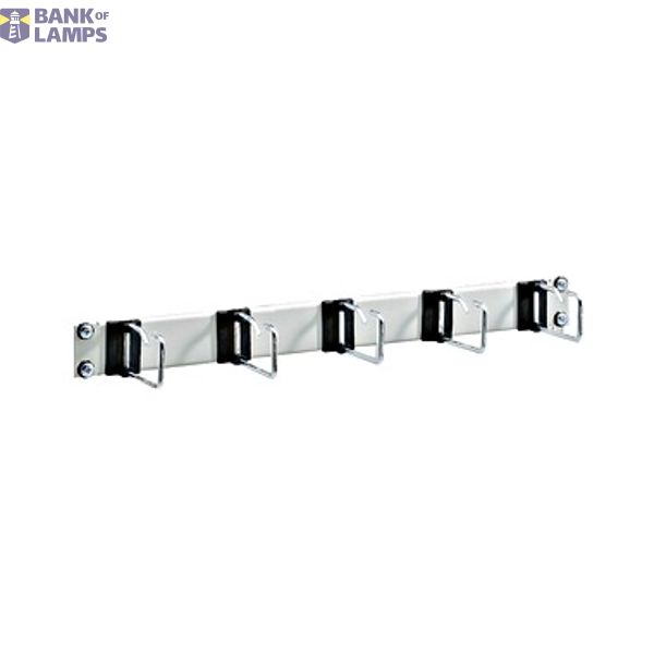 19" routing panel 1U chrome bracket 75 RAL9005 black image 1
