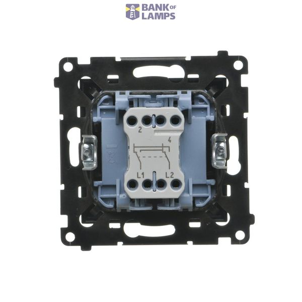 Double pushbutton without pictogram, (module), Simon 24, IP20/IP44, 10AX, 10A, black matt image 1