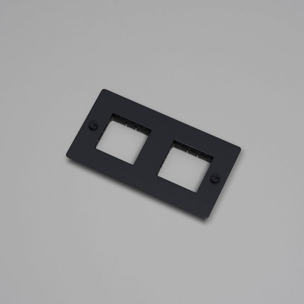 2G WALL PLATE / HORIZONTAL / NO INFILLS / WITHOUT LOGO / BLACK image 1