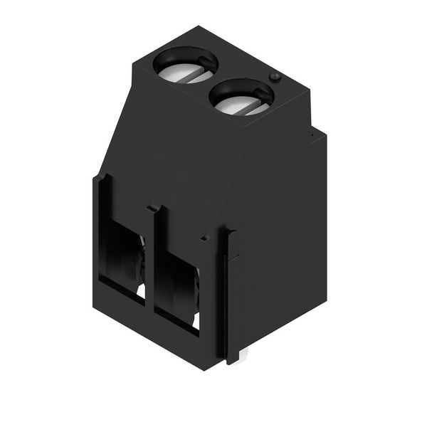Printed circuit board terminals, 5.08 mm, Number of poles: 2, 90°, Solder pin length (l): 3.2 mm, tinned, black, Clamping yoke connection, Clamping range, max. : 6 mm², Box image 3
