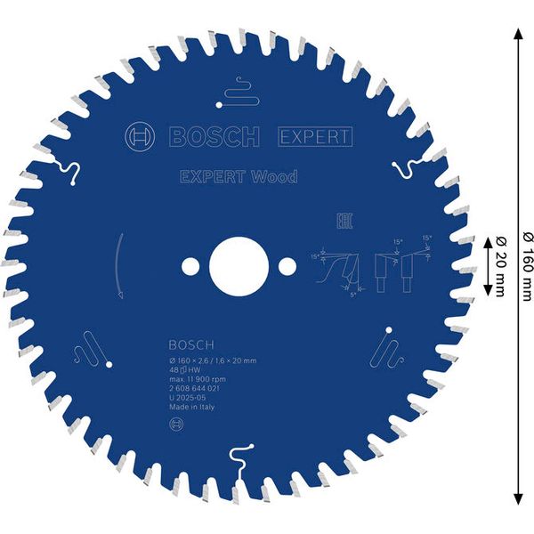 Circular saw blade Expert for Wood 160 x 20 x 2,6 mm, 48 image 2