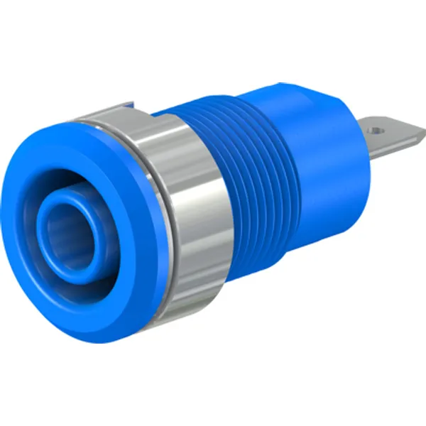 4 mm socket, flat plug connection, mounting Ø 12.2 mm, CAT III, blue, 49.7044-23 image 1