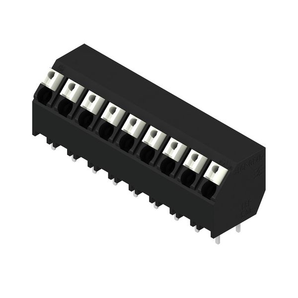 Printed circuit board terminals, 5.00 mm, Number of poles: 9, 135°, Solder pin length (l): 3.5 mm, black, PUSH IN with actuator, Clamping range, max. : 1.5 mm², Tube image 4