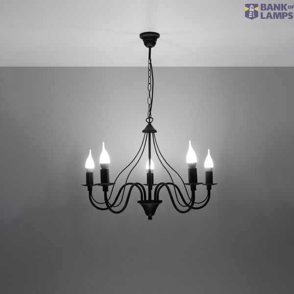 MINERVA CHANDELIER 5 BLACK E14 5X40W IP20 image 8