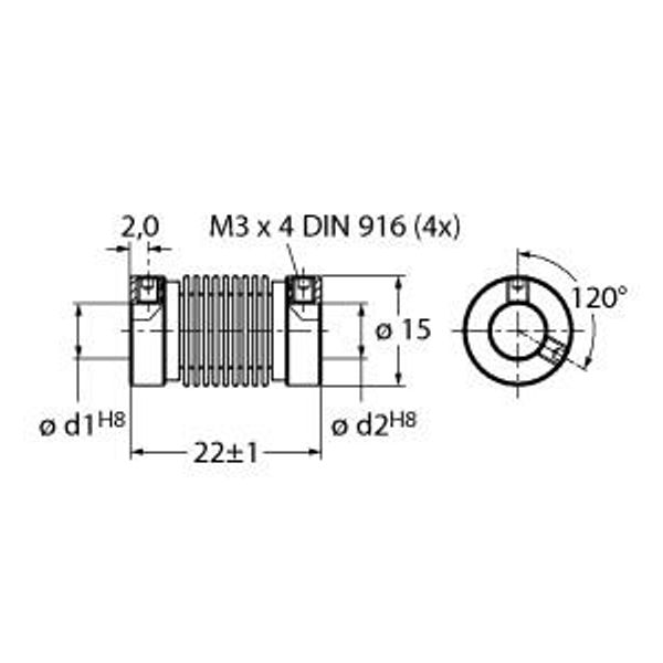 Accessories Bellows Coupling   RCS-15-06-06 image 1