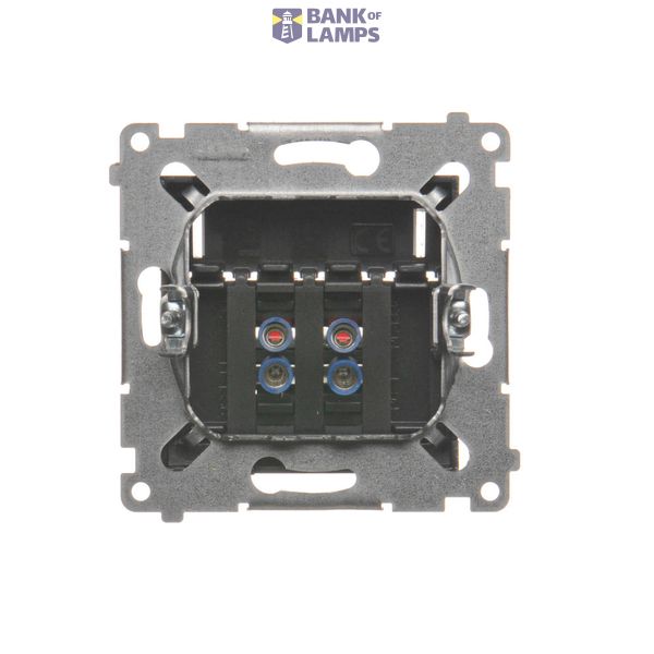 Double socket outlet with eaerthing and shutters - for Nature frames, (module), 16A, 250V, Screw, anthracite, metalic image 1