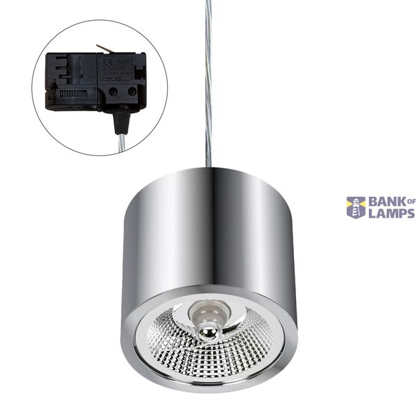 CHLOE AR111 METALICA SURFACE MOUNTED GU10 250V IP20 120x105mm SILVER round fixed TRACK image 5