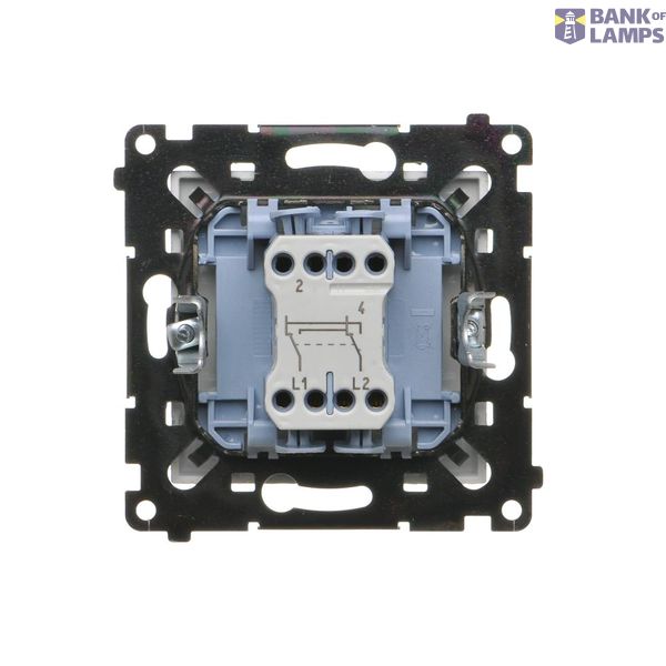Double roller blind switch (1-0-2), (module), Simon 24, IP20, 10A, black matt image 1