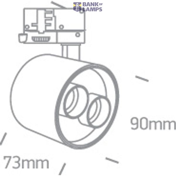 WHITE 12W TRACK SPOT WW IP20 230V DARK LIGHT image 2